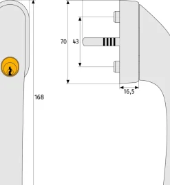 Brico Abus Afsluitbare Raamkruk Fg300 Zilver- Raambeveiliging