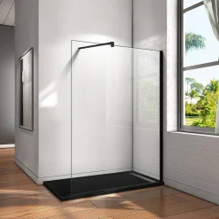 Douchewanden & Inloopdouches|Brico Aica Inloopdouche 150X200Cm Anti Kalk - Mat Zwart P15-132B