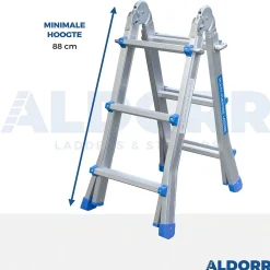 Vouwladders|Brico Aldorr Home - Multiladder Uitschuifbare Vouwladder 4X3 - 2,80M