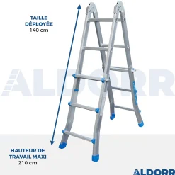 Vouwladders|Brico Aldorr Home - Multiladder Uitschuifbare Vouwladder 4X3 - 2,80M