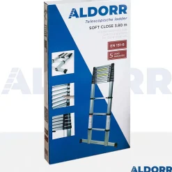 Telescopische Ladders|Brico Aldorr Home - Telescoopladder 3,80M - Met Stabilisatievoet En Soft Closing
