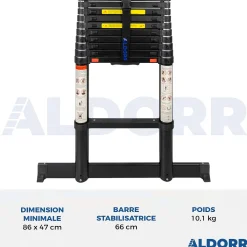 Telescopische Ladders|Brico Aldorr Professional - Telescoopladder 3,20M - Met Optigrip™ En Extra Brede Treden