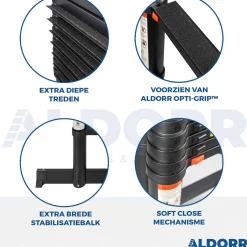 Telescopische Ladders|Brico Aldorr Professional - Telescoopladder 3,20M - Met Optigrip™ En Extra Brede Treden