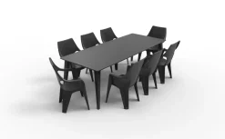Brico Alibert Tuinstoel Dante Stapelbaar Kunsthars Grafiet 88X56X58Cm- Tuinstoelen