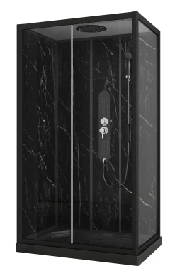 Douchecabines|Brico Allibert Douchecabine Alep Rechthoekig 120X80Cm Zwart