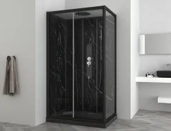 Douchecabines|Brico Allibert Douchecabine Alep Rechthoekig 120X80Cm Zwart