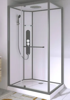 Douchecabines|Brico Allibert Douchecabine La Paz Rechthoekig 120X90Cm Gun Metal