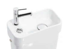 Duoblok Toiletten|Brico Allibert Duoblok Toilet Combi I Pk Aansluiting I Met Fontein Wit