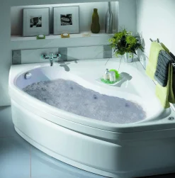 Baden|Brico Allibert Hoekbad Lucina Aquazen² Met Badmantel 140X140Cm Wit