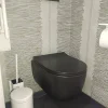 Inbouwtoiletten|Brico Allibert Inbouwreservoir Set Nero | Zwarte Randloos Toiletpot