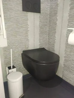Inbouwtoiletten|Brico Allibert Inbouwreservoir Set Nero | Zwarte Randloos Toiletpot