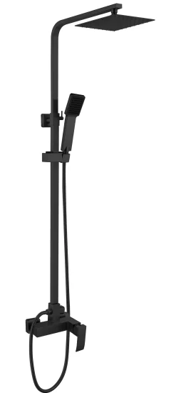 Douchesets|Brico Allibert Regendoucheset Cabernet Vierkant 30X30Cm Met Thermostatische Kraan Zwart