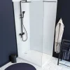 Douchesets|Brico Allibert Regendoucheset Vision Vierkant 20X20Cm Met Kraan Zwart