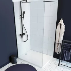Douchesets|Brico Allibert Regendoucheset Vision Vierkant 20X20Cm Met Kraan Zwart