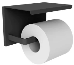 Toiletaccessoires|Brico Allibert Toiletrolhouder Loft-Game Met Plankje Zwart Mat