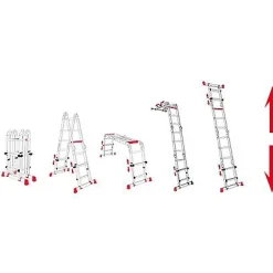 Vouwladders|Brico Altrex Plooiladder 'Varitrex Do It All' Aluminium 4 X 3 Treden