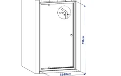 Douchedeuren|Brico Aquavive Douche Draaideur Zanzibar Chroom 190X90Cm