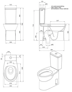 Duoblok Toiletten|Brico Aquavive Duoblok Toilet Cormor I Universele Afvoeri Randloos Toiletpot Wit
