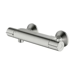 Douchekranen|Brico Aquavive Eco Thermostatische Douchekraan Cato Geborsteld Staal 15Cm