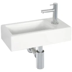 Toiletfonteinen|Brico Aquavive Fonteinset Somme Keramiek Wit 37,5Cm
