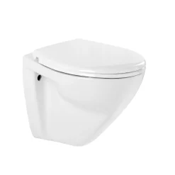 Wandclosetten|Brico Aquavive Hangtoilet Cetus Wit | Verhoogd Model | Soft-Close Toiletzitting | Randsloos Toiletpot