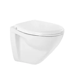 Wandclosetten|Brico Aquavive Hangtoilet Lanico Wit | Soft-Close Toiletzitting | Randloos Toiletpot