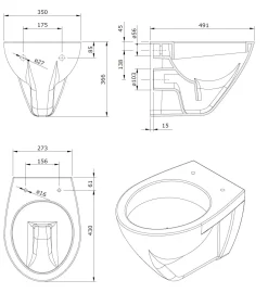 Wandclosetten|Brico Aquavive Hangtoilet Lanico Wit | Soft-Close Toiletzitting | Randloos Toiletpot