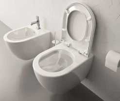 Wandclosetten|Brico Aquavive Hangtoilet Mazaro Wit | Soft-Close Toiletzitting | Randloos Toiletpot
