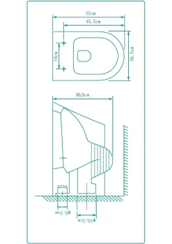 Wandclosetten|Brico Aquavive Hangtoilet Slizza Wit | Soft-Close & Quick Release Toiletzitting | Randloos Toiletpot