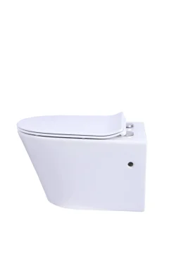 Wandclosetten|Brico Aquavive Hangtoilet Slizza Wit | Soft-Close & Quick Release Toiletzitting | Randloos Toiletpot