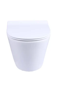 Wandclosetten|Brico Aquavive Hangtoilet Slizza Wit | Soft-Close & Quick Release Toiletzitting | Randloos Toiletpot