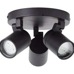 Badkamerverlichting|Brico Aquavive Plafondspot Irminio Zwart 19Cm 3Xgu10 5W