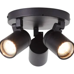 Badkamerverlichting|Brico Aquavive Plafondspot Irminio Zwart 19Cm 3Xgu10 5W