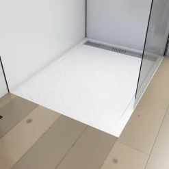 Douchebakken & Accessoires|Brico Aurlane Douchebak Pedra 120X90Cm Wit Steeneffect