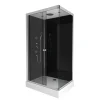 Douchecabines|Brico Aurlane Douchecabine Black 2 Rechthoek 110X80Cm