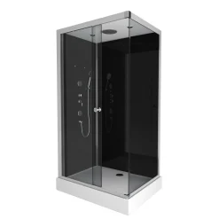 Douchecabines|Brico Aurlane Douchecabine Black 2 Rechthoek 110X80Cm