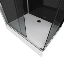 Douchecabines|Brico Aurlane Douchecabine Black 2 Rechthoek 110X80Cm