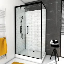 Douchecabines|Brico Aurlane Douchecabine Metro 110X80X219-230Cm Rechthoekig