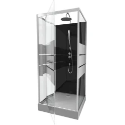 Douchecabines|Brico Aurlane Douchecabine Study Chroom 90X90X219-230Cm