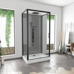 Douchecabines|Brico Aurlane Douchecabine Trendy 80X110X215Cm Grijs