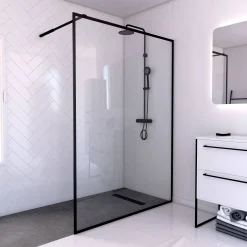 Douchewanden & Inloopdouches|Brico Aurlane Douchewand Dark Edge 140X200Cm 6Mm Zwart