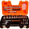 Gereedschapsets|Brico Bahco Doppenset Met Ratel – 24 Stuks