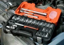 Gereedschapsets|Brico Bahco Doppenset Met Ratel – 24 Stuks
