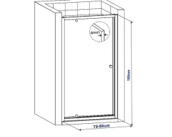 Douchedeuren|Brico Baseline Douche Draaideur Wit 185X80Cm