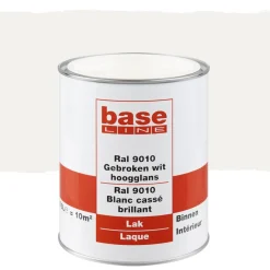 Brico Baseline Lak Hoogglans Gebroken Wit Ral 9010 750Ml- Lakken
