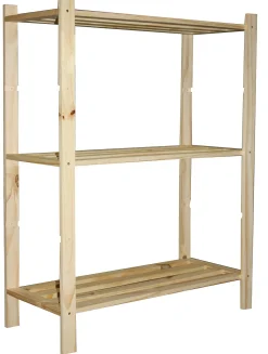 Opbergrekken|Brico Baseline Rek 3 Legplanken In Massief Den 90X70X30Cm
