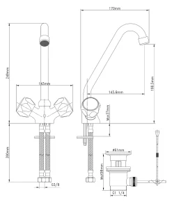 Wastafelkranen|Brico Baseline Wastafelmengkraan Hoog Chroom