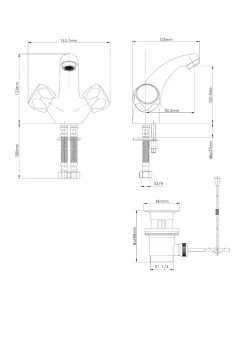 Wastafelkranen|Brico Baseline Wastafelmengkraan Laag Chroom