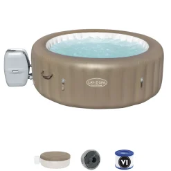 Brico Bestway Lay-Z-Spa 60017, 916 L, 6 Personen, Rond, Bubbelmassage / Airjet, Beige, Wit- Spa En Jacuzzi