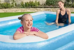 Brico Bestway Opblaasbaar Zwembad Family Pool Rechthoekig Blauw 305X183X46Cm- Opblaaszwembaden